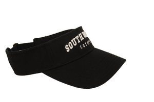 
                
                    Load image into Gallery viewer, Black visor with white South Dakota Coyote lettering
                
            